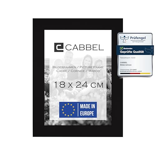 CABBEL Bilderrahmen 18x24 cm, Schwarz, stabiles MDF-Holz Rahmen, bruchsicherem Plexi-Glas, zum Aufhängen & Aufstellen, ideal für Fotos/Bilder/Collage CABBEL Bilderrahmen 18x24 cm, Schwarz, stabiles MDF-Holz Rahmen, bruchsicherem Plexi-Glas, zum Aufhängen & Aufstellen, ideal für Fotos/Bilder/Collage von CABBEL