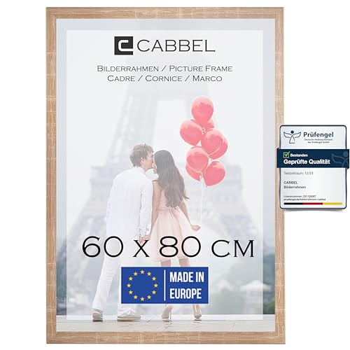 CABBEL 1x Bilderrahmen 60x80 cm Mokka Rahmen 1-Pack | Dokumentenrahmen, Collage, Poster | MDF Holz-Posterrahmen Acrylglas | Picture Frame, Puzzlerahmen, Bilder, Fotorahmen zum Aufhängen von CABBEL