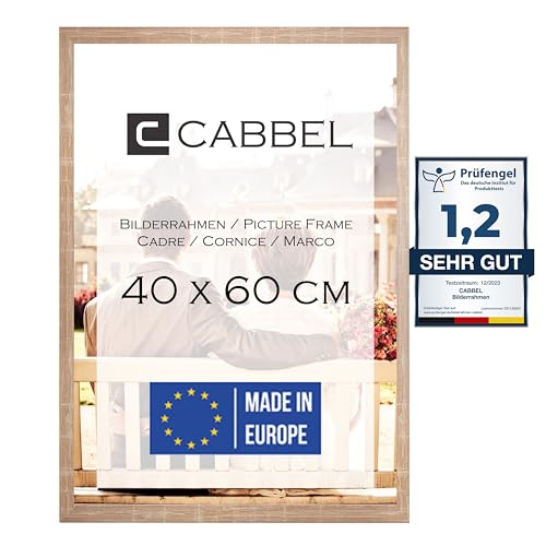 CABBEL Bilderrahmen 40x60 cm, Mokka, stabiles MDF-Holz Rahmen, bruchsicherem Plexi-Glas, zum Aufhängen, ideal für Fotos/Bilder/Collage von CABBEL