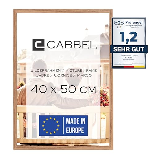 CABBEL Einzelpack (1 STK.) Bilderrahmen 40x50 cm MDF Holz-Rahmen in Eiche | mit bruchsicherem Plexi-Glas/Modern von CABBEL