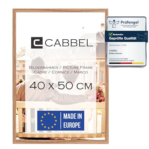 CABBEL Einzelpack (1 STK.) Bilderrahmen 40x50 cm MDF Holz-Rahmen in Eiche | mit bruchsicherem Plexi-Glas/Modern von CABBEL