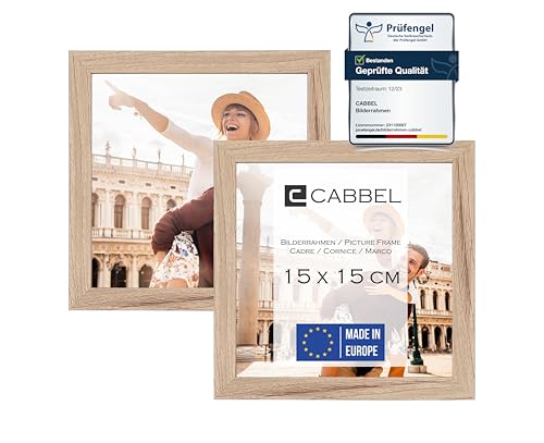 CABBEL Marco 15x15 cm – Natur – Holz – 2er-Pack | Bilderrahmen für Wand- und Tischdekoration | Modern, nachhaltig und vielseitig – Perfekt für Fotos und Kunstwerke CABBEL Marco 15x15 cm – Natur – Holz – 2er-Pack | Bilderrahmen für Wand- und Tischdekoration | Modern, nachhaltig und vielseitig – Perfekt für Fotos und Kunstwerke von CABBEL