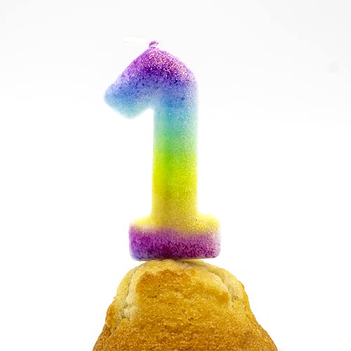 CABLEPELADO Geburtstagskerze 6 cm mehrfarbig (Nummer 1) von CABLEPELADO