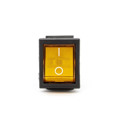 CABLEPELADO - Wippschalter ON-OFF DPDT 6-polig | Schalter 6 Klemmen | 16A 250VAC | Orangefarbenes Licht von CABLEPELADO