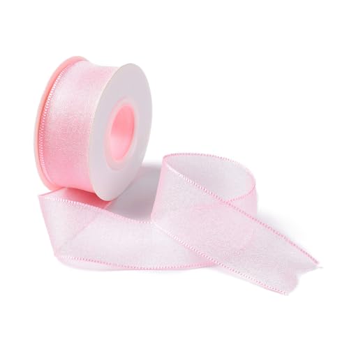CABODYALS 1 Zoll Rosa Geschenkband Durchsichtiges Chiffonband Borte Breite Transparente Seidenstoffbänder Mit Spule Zum Verpacken von Geschenken Hochzeitseinladungen Blumensträuße Weihnachtsdekoration CABODYALS 1 Zoll Rosa Geschenkband Durchsichtiges Chiffonband Borte Breite Transparente Seidenstoffbänder Mit Spule Zum Verpacken von Geschenken Hochzeitseinladungen Blumensträuße Weihnachtsdekoration von CABODYALS