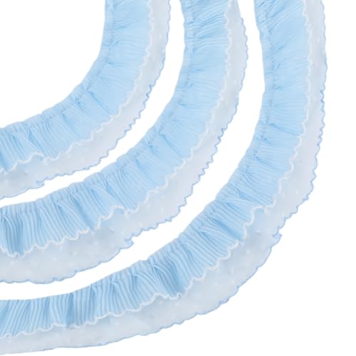 CABODYALS 1 m Doppellagiges Himmelblaues Spitzenband Plissiertes Organzaband Brautfaser Spitzenstoff Dehnbare Haargummis Randbesatz Massenband Mit Punkten Zum Nähen Herstellen von Geschenken Basteln CABODYALS 1 m Doppellagiges Himmelblaues Spitzenband Plissiertes Organzaband Brautfaser Spitzenstoff Dehnbare Haargummis Randbesatz Massenband Mit Punkten Zum Nähen Herstellen von Geschenken Basteln von CABODYALS