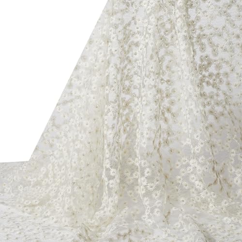 CABODYALS 1.3 m Blumentüllspitze 3D Gänseblümchen Netzgarn Transparenter Stoff Meterware Weiches Polyester Blumennetz Voile Band Zum Nähen Basteln Kleidung Kleider Hochzeit Braut Heimdekoration CABODYALS 1.3 m Blumentüllspitze 3D Gänseblümchen Netzgarn Transparenter Stoff Meterware Weiches Polyester Blumennetz Voile Band Zum Nähen Basteln Kleidung Kleider Hochzeit Braut Heimdekoration von CABODYALS