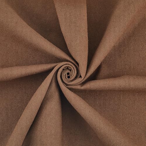 CABODYALS 1.5 m KaffeeBrauneer Handarbeitsstoff Natürlicher Baumwoll Leinenstoff Quiltstoff Einfarbig SchokoladenBrauneer Stickstoff Zum Nähen Herstellen von Kleidung Taschen Dekorationen DIY Tischdec von CABODYALS