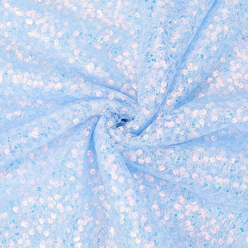 CABODYALS 183cm Hellblau Spitzenstoff Mit 3D Pailletten Sparkly Stoff Tüllband Deko Garn Glitzer Stoffe Zum Nähen Tüllstoff Tischläufer Paillettenstoff Für Partydekorationen Kostüme Nähen Basteln CABODYALS 183cm Hellblau Spitzenstoff Mit 3D Pailletten Sparkly Stoff Tüllband Deko Garn Glitzer Stoffe Zum Nähen Tüllstoff Tischläufer Paillettenstoff Für Partydekorationen Kostüme Nähen Basteln von CABODYALS