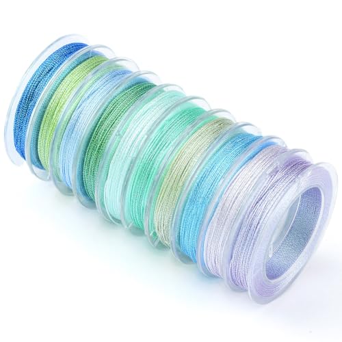 CABODYALS 10 Rolle 240 Yards 0.3mm 3 Fädig Blau Glitzer Stickgarn 0.3mm Bunt Schimmernd Weihnachtlich Metallisch Polyester Lametta Schnur Seil In Großpackung Zum Nähen Basteln Perlenarbeiten Halsket CABODYALS 10 Rolle 240 Yards 0.3mm 3 Fädig Blau Glitzer Stickgarn 0.3mm Bunt Schimmernd Weihnachtlich Metallisch Polyester Lametta Schnur Seil In Großpackung Zum Nähen Basteln Perlenarbeiten Halsket von CABODYALS
