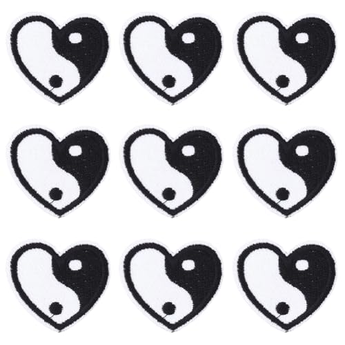 CABODYALS 10 Stück 30 x 34mm Schwarz Weiße Yin Yang Flicken Zum Aufbügeln Mini Herz Aufnäher Tai Bestickte Reparatur Applikation Großpackung Zum Nähen Herstellen von Kleidung Hemden Valentinstag Rucks CABODYALS 10 Stück 30 x 34mm Schwarz Weiße Yin Yang Flicken Zum Aufbügeln Mini Herz Aufnäher Tai Bestickte Reparatur Applikation Großpackung Zum Nähen Herstellen von Kleidung Hemden Valentinstag Rucks von CABODYALS