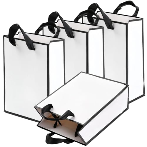 CABODYALS 10 Stück Schwarz Weiße Geschenktüten Mit Griffen Klein Willkommens/Dankes Tüten Strapazierfähige Recycelte Wasserfeste Papiertüte Aus Kraftpapier Großpackung Für Hochzeiten Bastelarbeiten E CABODYALS 10 Stück Schwarz Weiße Geschenktüten Mit Griffen Klein Willkommens/Dankes Tüten Strapazierfähige Recycelte Wasserfeste Papiertüte Aus Kraftpapier Großpackung Für Hochzeiten Bastelarbeiten E von CABODYALS