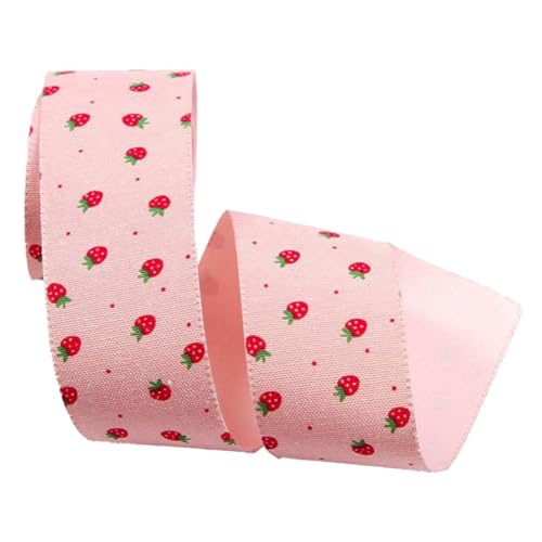 CABODYALS 10 Yards 1 Zoll Ripsband Mit Obstdruckmotiv Einseitig Süßes Rosa Sommer Erdbeer Stoffband Mit Draht Zum Nähen Basteln Geschenkverpackung DIY Weihnachtsverzierung CABODYALS 10 Yards 1 Zoll Ripsband Mit Obstdruckmotiv Einseitig Süßes Rosa Sommer Erdbeer Stoffband Mit Draht Zum Nähen Basteln Geschenkverpackung DIY Weihnachtsverzierung von CABODYALS