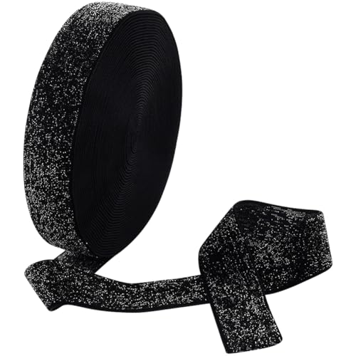 CABODYALS 10 Yards 1 Zoll Schwarzes Samtband Metallisch Schimmernd Einseitig Silbernes Glitzerband Polyester Weicher Stoff Nähbänder Bündel Zum Basteln Geschenkverpackungen Geburtstag Halloween DIY CABODYALS 10 Yards 1 Zoll Schwarzes Samtband Metallisch Schimmernd Einseitig Silbernes Glitzerband Polyester Weicher Stoff Nähbänder Bündel Zum Basteln Geschenkverpackungen Geburtstag Halloween DIY von CABODYALS