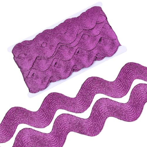 CABODYALS 10 Yards 1.57 Zoll/40mm Lila RIC Rac Rick Rack Trim Wave Bending Fransenbesatz Weihnachtsglitzer Metallic Nähspitzenbesatz Band Zum Nähen Herstellung Basteln Blumen Home Party Dekor Versorgu CABODYALS 10 Yards 1.57 Zoll/40mm Lila RIC Rac Rick Rack Trim Wave Bending Fransenbesatz Weihnachtsglitzer Metallic Nähspitzenbesatz Band Zum Nähen Herstellung Basteln Blumen Home Party Dekor Versorgu von CABODYALS