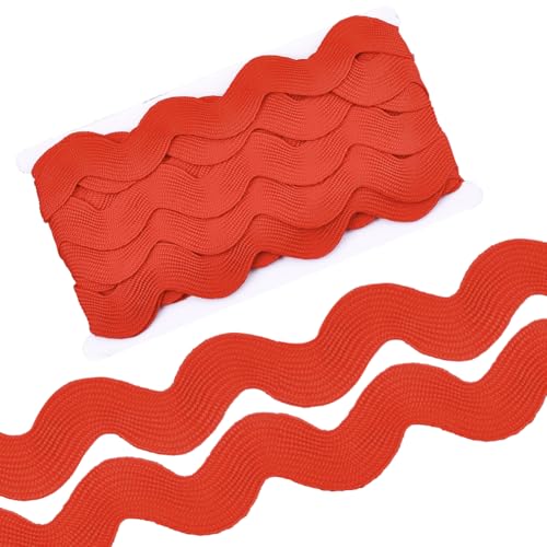 CABODYALS 10 Yards 1.57 Zoll/40mm Rotes Zickzack Besatzband Gewelltes Band Breites Weihnachtswellen Biege Fransen Spitzenbesatzband Zum Nähen Basteln Geschenkverpackung Hochzeitsdeko CABODYALS 10 Yards 1.57 Zoll/40mm Rotes Zickzack Besatzband Gewelltes Band Breites Weihnachtswellen Biege Fransen Spitzenbesatzband Zum Nähen Basteln Geschenkverpackung Hochzeitsdeko von CABODYALS