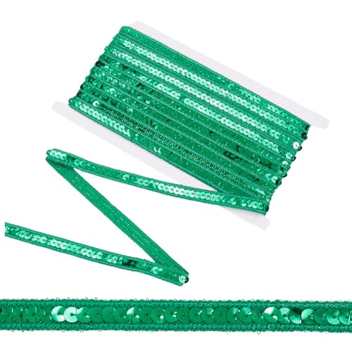 CABODYALS 10 m Grüne Paillettenbänder Einreihig Geflochtene Borte Flache Runde Paillettenrolle Elastische Glitzerstreifen Aus Polyester Zum Verpacken von Geschenken Kostümen Festivaldekorationen Heimw CABODYALS 10 m Grüne Paillettenbänder Einreihig Geflochtene Borte Flache Runde Paillettenrolle Elastische Glitzerstreifen Aus Polyester Zum Verpacken von Geschenken Kostümen Festivaldekorationen Heimw von CABODYALS