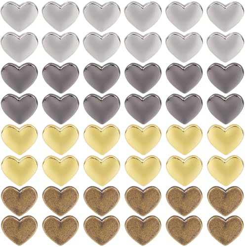 CABODYALS 100 Stück Herzförmige Knöpfe Aus Mit 1 Löchern Retro Love Schaft Großpackung Gold/Silber Verschiedene Verzierungen isch Valentinstags Messing Goldknöpfe Zum Basteln Nä von CABODYALS