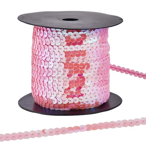 CABODYALS 100 Yards 6mm Rosa Paillettenband zum Aufnähen Paillettenbesätze Kunststoff Metallisch Glänzend Glitzernd Flaches Rundes Perlenband Mit Spule Zum Nähen Herstellen von Fliegen Taschen Weihnac CABODYALS 100 Yards 6mm Rosa Paillettenband zum Aufnähen Paillettenbesätze Kunststoff Metallisch Glänzend Glitzernd Flaches Rundes Perlenband Mit Spule Zum Nähen Herstellen von Fliegen Taschen Weihnac von CABODYALS