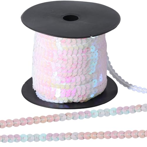 CABODYALS 100 Yards 6mm Weißes Flaches Paillettenband Dekorative Glitzer Spangle Spule Federstreifen Funkelnder Kunststoff Pailletten Stoffbesatz Zum Nähen Herstellen von Kleidung Hochzeitskleid Frans CABODYALS 100 Yards 6mm Weißes Flaches Paillettenband Dekorative Glitzer Spangle Spule Federstreifen Funkelnder Kunststoff Pailletten Stoffbesatz Zum Nähen Herstellen von Kleidung Hochzeitskleid Frans von CABODYALS