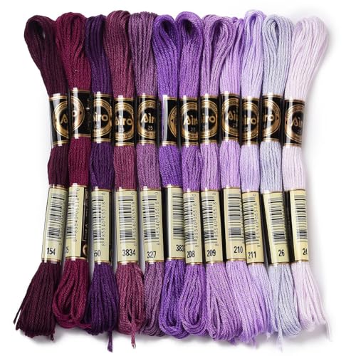 CABODYALS 12 Strang 105 Yards Farbverlauf Lila Polyester Stickgarn Kreuzstichgarn Bunte Freundschaftsarmbänder Bastelgarn Für Nadelspitzen Zum Nähen Basteln Geburtstag Hochzeit Nähen CABODYALS 12 Strang 105 Yards Farbverlauf Lila Polyester Stickgarn Kreuzstichgarn Bunte Freundschaftsarmbänder Bastelgarn Für Nadelspitzen Zum Nähen Basteln Geburtstag Hochzeit Nähen von CABODYALS