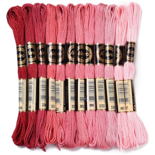 CABODYALS 12 Strang 105 Yards Stickgarn Mit Farbverlauf In Rot Kreuzstichgarn Polyester Strickgarn Freundschaftsarmbandgarn Zum Nähen Schmuckherstellung Weihnachtsdekorationen DIY Projekte CABODYALS 12 Strang 105 Yards Stickgarn Mit Farbverlauf In Rot Kreuzstichgarn Polyester Strickgarn Freundschaftsarmbandgarn Zum Nähen Schmuckherstellung Weihnachtsdekorationen DIY Projekte von CABODYALS