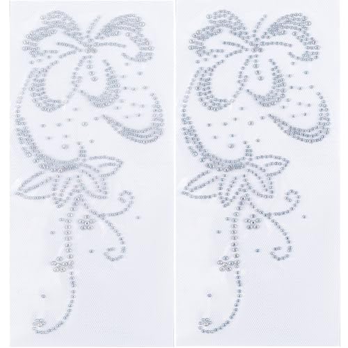 CABODYALS 12 Stück Strass Aufkleber Zum Aufbügeln Auf Flachem Rundem Glas Hotfix Wärmeübertragungs Applikationen Patches Hot Melt Funkelndes Glitzer Blumenmuster Kristall Transferblätter Für Stoffhose von CABODYALS