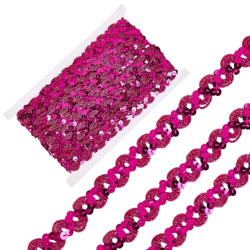 CABODYALS 12 Yards Rosarotes Paillettenband Glitzernd Metallisch Flache Pailletten Stickerei Perlenrand Spitzenbänder Besätze Zum Nähen Basteln Verpacken Hochzeit Weihnachten DIY Dekoration CABODYALS 12 Yards Rosarotes Paillettenband Glitzernd Metallisch Flache Pailletten Stickerei Perlenrand Spitzenbänder Besätze Zum Nähen Basteln Verpacken Hochzeit Weihnachten DIY Dekoration von CABODYALS