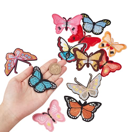 CABODYALS 15 Stück Bunte Stickerei Schmetterlings Aufnäher Verschiedene Größen Mini Schmetterlinge Zum Aufbügeln Kleine Aufnäher Reparatur Abzeichen Applikationen In Großpackung Zum Nähen Herstellen v von CABODYALS