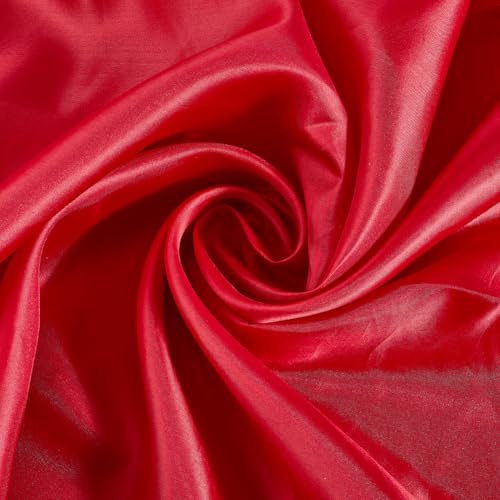 CABODYALS 150cm Dunkelroter Seidenstoff Weicher Burgunderfarbener Polyester Satinstoff Meterware Vintage Atmungsaktiv Solide Seidige Stoffe Zum Nähen Herstellen von Festivals Hochzeiten Heimdekoration von CABODYALS