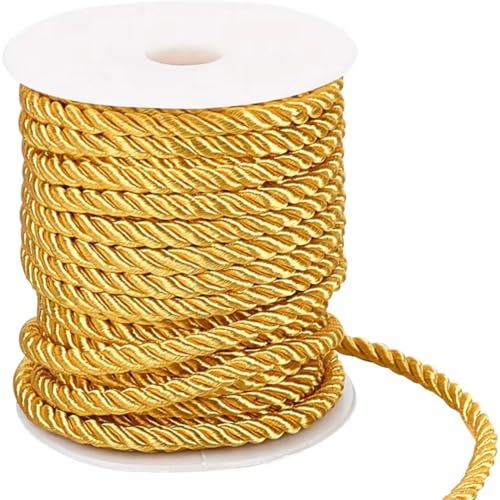 CABODYALS 17.3 m 5mm Goldene Geflochtene Dekorative Kordel Abschluss Ehrenkordel 3 Lagige Nylon Seidenbesatz Weihnachtsfaden Satinkordel Für Handfasting Basteln Polsterung Vorhang Abschlussfeier Heim CABODYALS 17.3 m 5mm Goldene Geflochtene Dekorative Kordel Abschluss Ehrenkordel 3 Lagige Nylon Seidenbesatz Weihnachtsfaden Satinkordel Für Handfasting Basteln Polsterung Vorhang Abschlussfeier Heim von CABODYALS