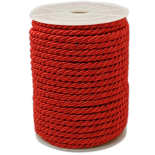 CABODYALS 17.3 m 5mm Rote Geflochtene Kordel Dekoratives Seil 3 Lagiges Nylon Seidenschnur Weihnachtsfaden Satinkordelbesatz Für Handfasting Basteln Polsterung Vorhänge Abschlussfeiern Heimdekoration CABODYALS 17.3 m 5mm Rote Geflochtene Kordel Dekoratives Seil 3 Lagiges Nylon Seidenschnur Weihnachtsfaden Satinkordelbesatz Für Handfasting Basteln Polsterung Vorhänge Abschlussfeiern Heimdekoration von CABODYALS