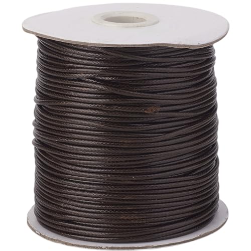 CABODYALS 175 Yards 0.5mm Brauneeee Gewachste Kordel Polyester Makramee Wachsfaden Kumihimo Weiche Schnur Glattes Leder Runder Zopf Schlüsselband Perlenschnüre Für Die Schmuckherstellung Armbänder Hal von CABODYALS