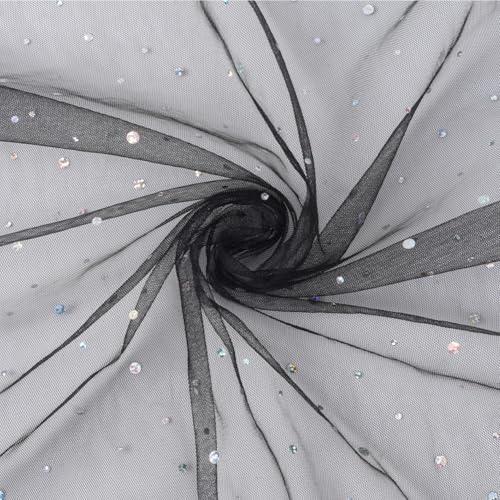 CABODYALS 180cm 100cm Schwarzer Pailletten Tüll Glänzender Organza Glitzernd Durchsichtig Glitzerndes Netz Transparente Spitze Polyesterstoff Zum Nähen Für Partys Tutu Röcke Hochzeiten Bastelbedarf CABODYALS 180cm 100cm Schwarzer Pailletten Tüll Glänzender Organza Glitzernd Durchsichtig Glitzerndes Netz Transparente Spitze Polyesterstoff Zum Nähen Für Partys Tutu Röcke Hochzeiten Bastelbedarf von CABODYALS