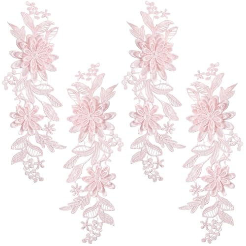 CABODYALS 2 Paar Hellrosa Blumenapplikationen 3D Blumenstickerei Vintage Applikationen Polyester Bestickte Spitze Zum Aufnähen Zum Nähen Herstellen von Kleidern Stoffkleidern Hochzeiten Brauttaschen CABODYALS 2 Paar Hellrosa Blumenapplikationen 3D Blumenstickerei Vintage Applikationen Polyester Bestickte Spitze Zum Aufnähen Zum Nähen Herstellen von Kleidern Stoffkleidern Hochzeiten Brauttaschen von CABODYALS