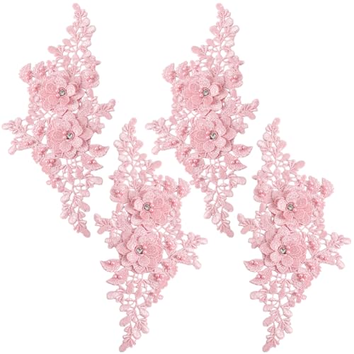 CABODYALS 2 Paar Rosa Blumenstickerei Applikationen Mit Perlen Blumen Strass Applikationen 3D Polyesterspitze Perlen Kristalle Zum Aufnähen Zum Nähen Herstellen von Kleidung Brautkleidern Zubehör CABODYALS 2 Paar Rosa Blumenstickerei Applikationen Mit Perlen Blumen Strass Applikationen 3D Polyesterspitze Perlen Kristalle Zum Aufnähen Zum Nähen Herstellen von Kleidung Brautkleidern Zubehör von CABODYALS