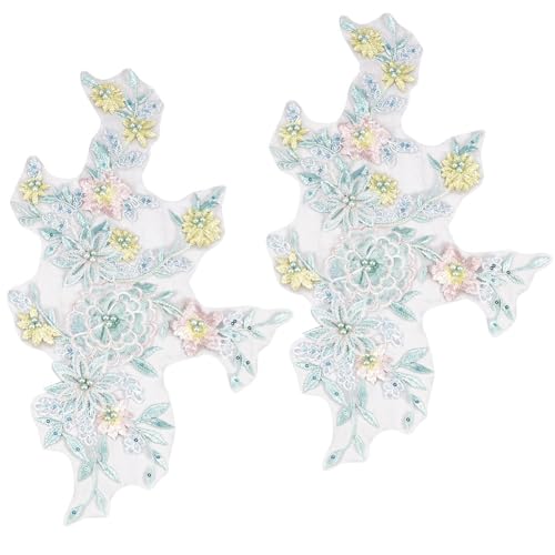 CABODYALS 2 Stück 3D Blumenstickerei Applikation Mit Perlen Pailletten Blumen Applikationen Aus Polyester Hellblau Mit Perlen Bestickt Zum Aufnähen Auf Tüll Flicken Zum Nähen Herstellen von Kleidern K CABODYALS 2 Stück 3D Blumenstickerei Applikation Mit Perlen Pailletten Blumen Applikationen Aus Polyester Hellblau Mit Perlen Bestickt Zum Aufnähen Auf Tüll Flicken Zum Nähen Herstellen von Kleidern K von CABODYALS
