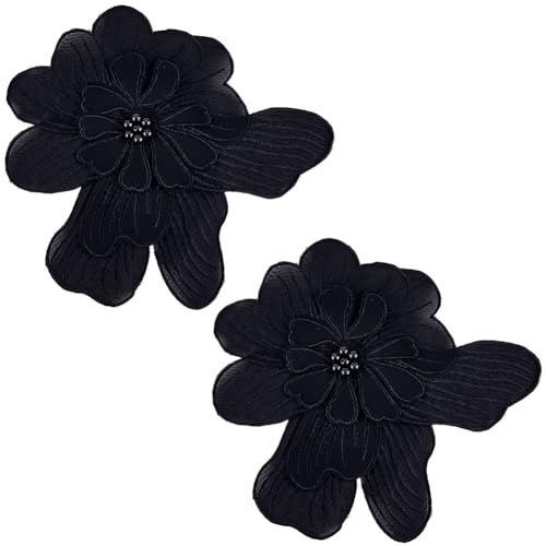 CABODYALS 2 Stück Spitzen Blumen Applikation Schwarz Vintage 3D Blumenstickerei Aufnäher Polyester Perlen Zum Aufbügeln Mit Nadel Zum Nähen Basteln Kleidung Hochzeit Brautbedarf CABODYALS 2 Stück Spitzen Blumen Applikation Schwarz Vintage 3D Blumenstickerei Aufnäher Polyester Perlen Zum Aufbügeln Mit Nadel Zum Nähen Basteln Kleidung Hochzeit Brautbedarf von CABODYALS