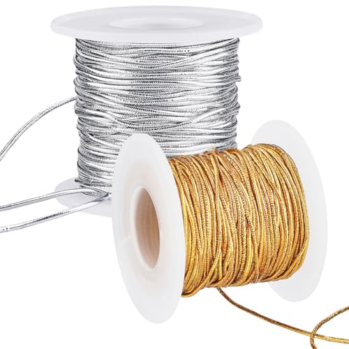 CABODYALS 20 m 1mm Gold Und Silbermetallische Elastische Schnur Runde Kordel Faden Seil Weihnachtsschmuckschnur Zum Nähen Herstellen von Armbändern Perlen Hängeetiketten Dekor Geschenkbox Verpacken DI CABODYALS 20 m 1mm Gold Und Silbermetallische Elastische Schnur Runde Kordel Faden Seil Weihnachtsschmuckschnur Zum Nähen Herstellen von Armbändern Perlen Hängeetiketten Dekor Geschenkbox Verpacken DI von CABODYALS