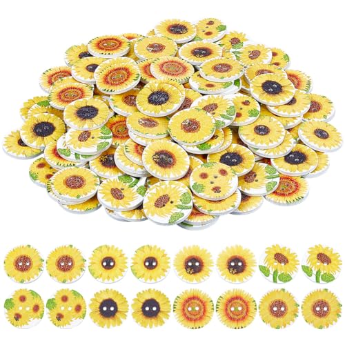 CABODYALS 200 Stück 25mm Sonnenblumen Holzknöpfe 2 Löcher Gemischte Farben Runde Knöpfe Gelb Lackiert Verschiedene Kleine Flache Handgefertigte Naturholzknöpfe Zum Nähen Herstellen von Kleidung Bastel CABODYALS 200 Stück 25mm Sonnenblumen Holzknöpfe 2 Löcher Gemischte Farben Runde Knöpfe Gelb Lackiert Verschiedene Kleine Flache Handgefertigte Naturholzknöpfe Zum Nähen Herstellen von Kleidung Bastel von CABODYALS