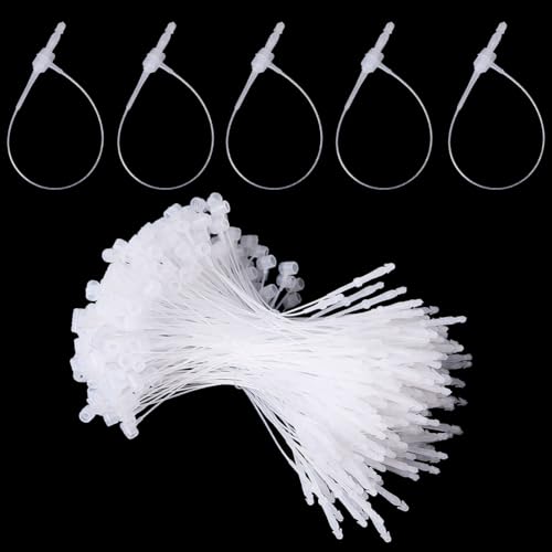 CABODYALS 2000 Stück 83mm Transparent Kunststoff mit Loop Pins Einwegpreis Schnur Loop Lock Hängeetiketten Schnur für Produkt Kleidung Anbringen von Etiketten Sicherheit Etiketten Produkt Kleidung von CABODYALS
