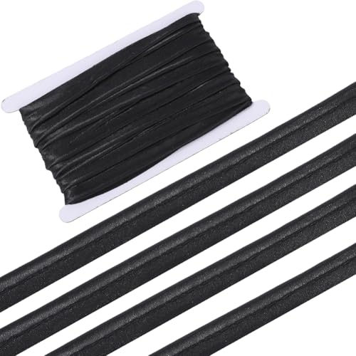 CABODYALS 21.25 m 14mm Schwarze Baumwollbänder Schrägband Faltband Kordel Klassisches Stoffband Besatz Zum Nähen Herstellen von Kleidung Kleidern Röcken Cosplay Dekoration DIY Bastelbedarf von CABODYALS