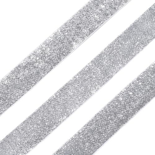 CABODYALS 22.86 m 25mm Graues Glitzer Samtband Einseitig Silbermetallisch Funkelnd Weihnachtlich Polyester Satinbänder Großpackung Für Geschenkverpackungen Blumen Hochzeit Geburtstag Party Dekoration CABODYALS 22.86 m 25mm Graues Glitzer Samtband Einseitig Silbermetallisch Funkelnd Weihnachtlich Polyester Satinbänder Großpackung Für Geschenkverpackungen Blumen Hochzeit Geburtstag Party Dekoration von CABODYALS