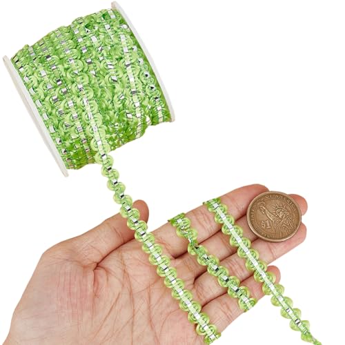CABODYALS 25 m 8mm Grünes Zickzack Band Massenware Metallischer Besatz Geflochtenes Wellengarn Rick Rack Wave Nähen Zickzack Biegung Fransen Spitzenbesatz Zum Nähen Herstellen von Geschenkverpackunge CABODYALS 25 m 8mm Grünes Zickzack Band Massenware Metallischer Besatz Geflochtenes Wellengarn Rick Rack Wave Nähen Zickzack Biegung Fransen Spitzenbesatz Zum Nähen Herstellen von Geschenkverpackunge von CABODYALS