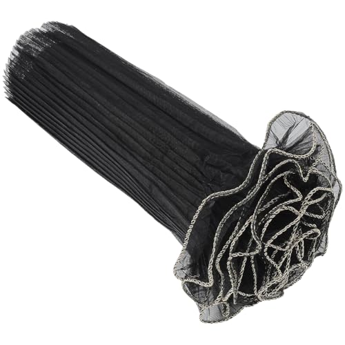 CABODYALS 3.8 m 280mm Schwarzes Blumen Verpackungsnetzpapier Mit Goldenem Rand Netzgarn Faltig Gewellt Transparent Blumen Verpackungspapier Für Blumensträuße Hochzeits Und Festival Dekoration Floriste von CABODYALS
