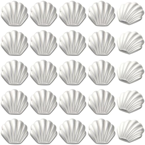 CABODYALS 38 Stück Silberne Knöpfe In Muschelform Metallschaft Legierung Matt Hell Sommer Ozean Stil Vintage Dekorativer Ersatzknopf Zum Nähen Herstellen von Hemden Mänteln Jacken Accessoires Basteln von CABODYALS