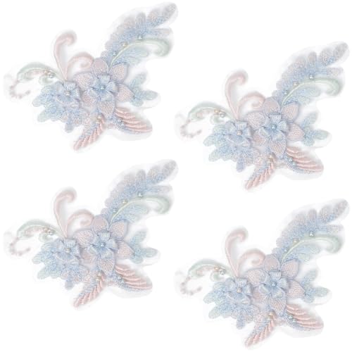 CABODYALS 4 Stück Blaue 3D Blumenspitzen Applikationen Vintage Stickerei Blumen Künstliche Perlen Aufnäher Polyester Stickerei Applikationen Zum Nähen von Kleidung Accessoires Kleidern Dekoration Heim CABODYALS 4 Stück Blaue 3D Blumenspitzen Applikationen Vintage Stickerei Blumen Künstliche Perlen Aufnäher Polyester Stickerei Applikationen Zum Nähen von Kleidung Accessoires Kleidern Dekoration Heim von CABODYALS