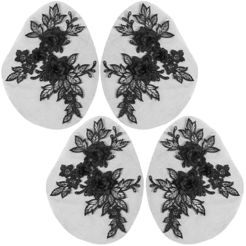 CABODYALS 4 Stück Spitzen Blumen Applikation Schwarz Vintage 3D Blumenstickerei Applikationen Polyester Einfarbig Bestickt Zum Aufnähen Auf Tüll Flicken Zum Nähen Basteln Kleider Stoff Hochzeit Party CABODYALS 4 Stück Spitzen Blumen Applikation Schwarz Vintage 3D Blumenstickerei Applikationen Polyester Einfarbig Bestickt Zum Aufnähen Auf Tüll Flicken Zum Nähen Basteln Kleider Stoff Hochzeit Party von CABODYALS