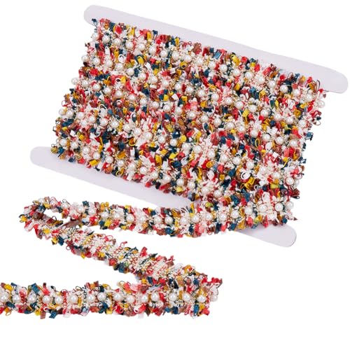 CABODYALS 4.57 m Bunter Spitzenbesatz Mit Stickerei Und Handbemalten Kunststoffperlen Geflochtene Stoffschnüre Polyester Blumenrand Bestickte Bänder Zum Nähen Herstellen von Möbeldekorationen Geschenk CABODYALS 4.57 m Bunter Spitzenbesatz Mit Stickerei Und Handbemalten Kunststoffperlen Geflochtene Stoffschnüre Polyester Blumenrand Bestickte Bänder Zum Nähen Herstellen von Möbeldekorationen Geschenk von CABODYALS
