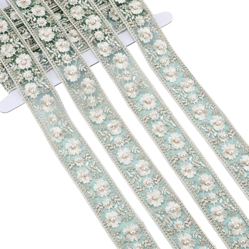 CABODYALS 4.57 m Grünes Jacquardband Stickbesatz Perlenblumenspitze Bestickt Gewebt Mit Blumenperlen Bestickt Oganza Tüllbänder Zum Nähen Herstellen von Röcken Hochzeitsgeschenkverpackungen DIY Bastel CABODYALS 4.57 m Grünes Jacquardband Stickbesatz Perlenblumenspitze Bestickt Gewebt Mit Blumenperlen Bestickt Oganza Tüllbänder Zum Nähen Herstellen von Röcken Hochzeitsgeschenkverpackungen DIY Bastel von CABODYALS